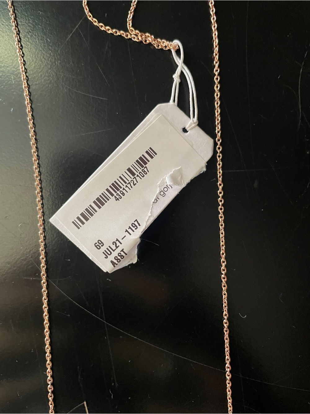 NWT Gorjana Rose Gold Beaded Lariat Necklace - Picture 2 of 5
